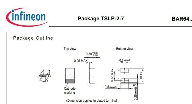 Bar64 02lrh TSLP 2 7 маркировки о PIN диод новый и оригинал|diod lamp|diode voltagediode 1w |