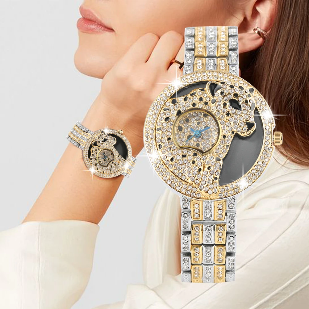 Luxurious Unique Leopard Pattern Diamond-encrusted Quartz Watch for Women Silver Alloy Skeleton Wrist Watches for Ladies
Luxurious Unique Leopard Pattern Diamond-encrusted Quartz Watch for Women Silver Alloy Skeleton Wrist Watches for Ladies