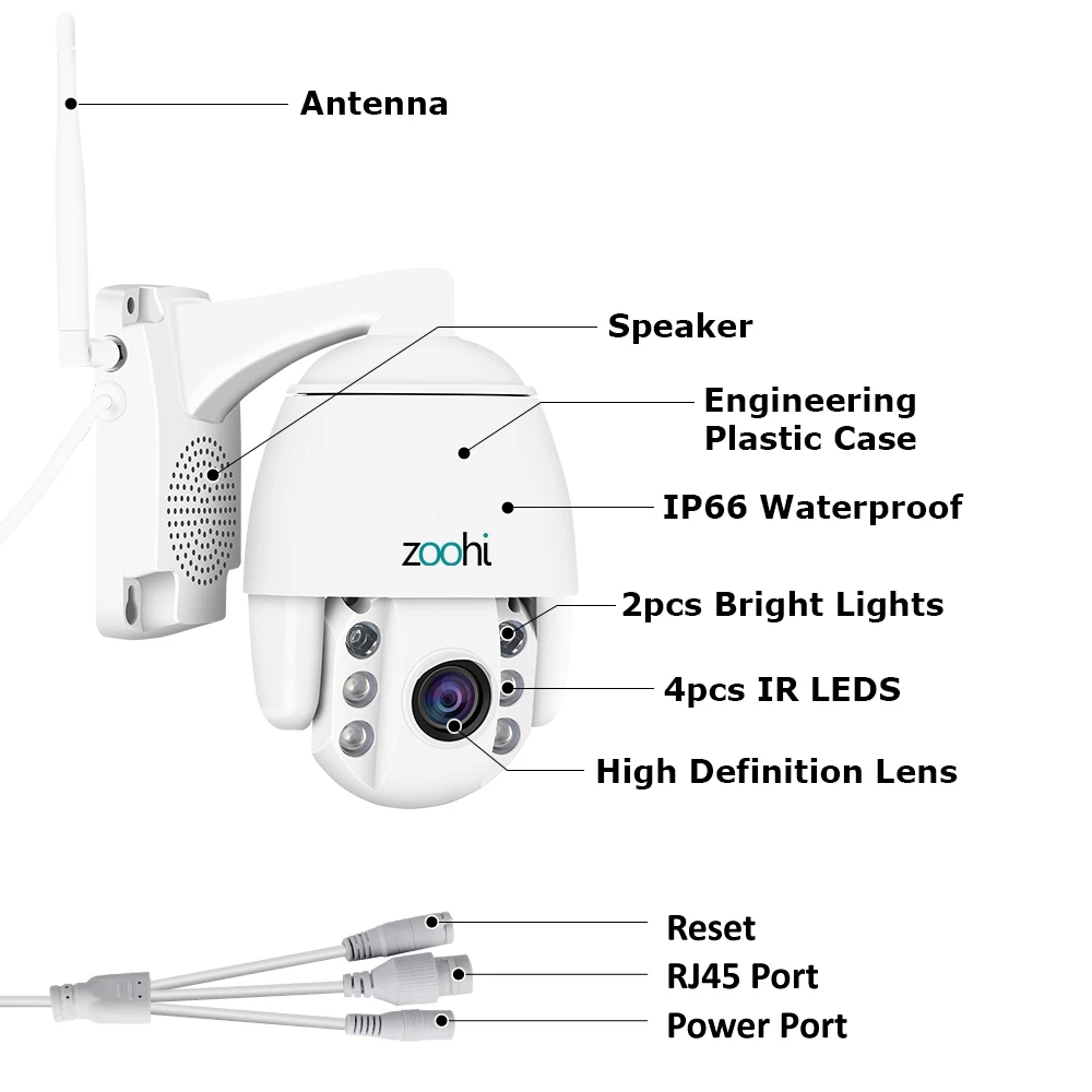 Zoohi Wireless Camera Outdoor PTZ IP Camera Two Way Audio 1080p Rotatable Dome Survellance Security Cameras CCTV WIFI 2MP IR 
Zoohi Wireless Camera Outdoor PTZ IP Camera Two Way Audio 1080p Rotatable Dome Survellance Security Cameras CCTV WIFI 2MP IR