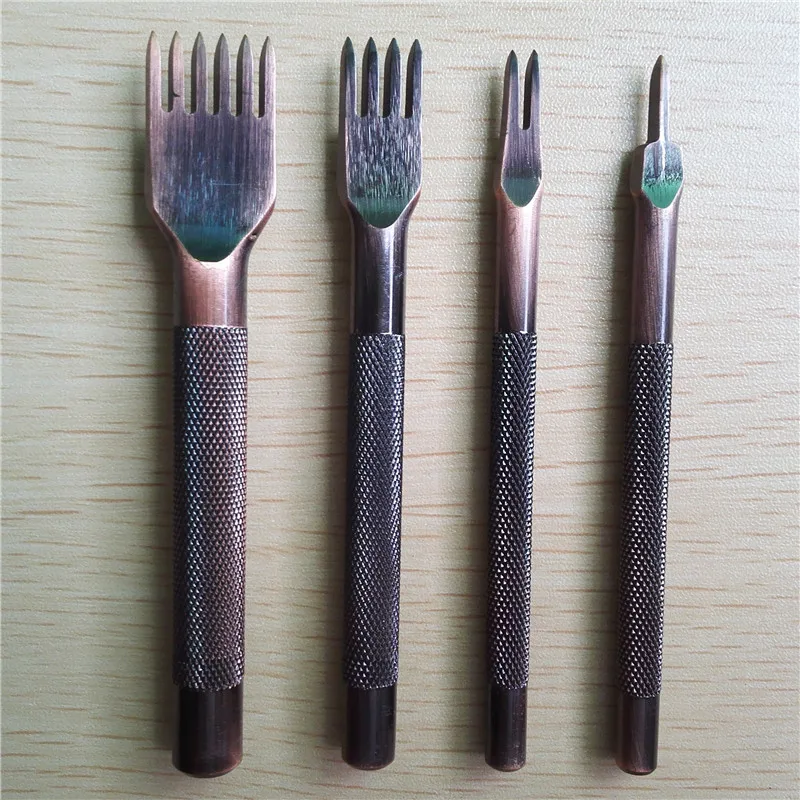 New 3mm Set of 4 Leather Craft Tools Retro colors Hole Punches Stitching Tool 1+2+4+6 Prong
New 3mm Set of 4 Leather Craft Tools Retro colors Hole Punches Stitching Tool 1+2+4+6 Prong