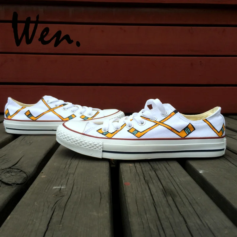 Wen Original Hand Painted Shoes Hockey Stick Design White Low Top Canvas Sneakers Women Platform Plimsolls Men Skateboard Flat
Wen Original Hand Painted Shoes Hockey Stick Design White Low Top Canvas Sneakers Women Platform Plimsolls Men Skateboard Flat