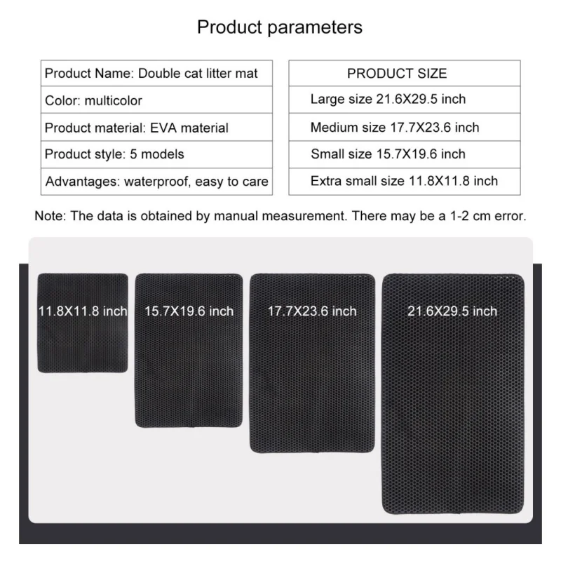 Pets Cats Litter Mat Bed House Floor Portable Double Layer EVA Leather Waterproof Bottom Trapper Home Mat Wearable Cat Products
Pets Cats Litter Mat Bed House Floor Portable Double Layer EVA Leather Waterproof Bottom Trapper Home Mat Wearable Cat Products