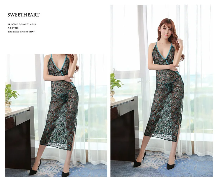 2018 Erotic Night Peacock Sexy Lingerie Adult Sexy Underwear Women Deep V-neck Backless Open Fork Cheongsam Nightwear Vestido
2018 Erotic Night Peacock Sexy Lingerie Adult Sexy Underwear Women Deep V-neck Backless Open Fork Cheongsam Nightwear Vestido