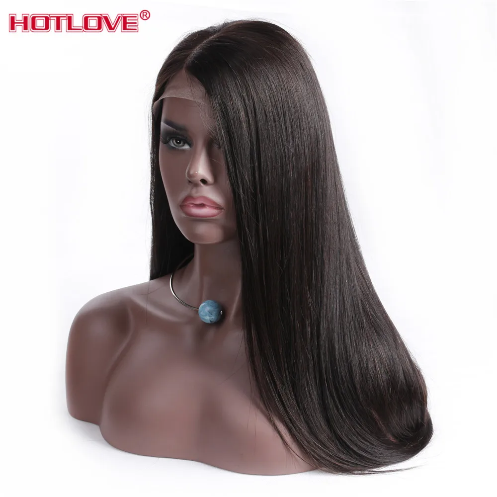 Lace Front Human Hair Wigs Brazilian Remy Straight 4*4 Frontal For Women 150% Density | Шиньоны и парики