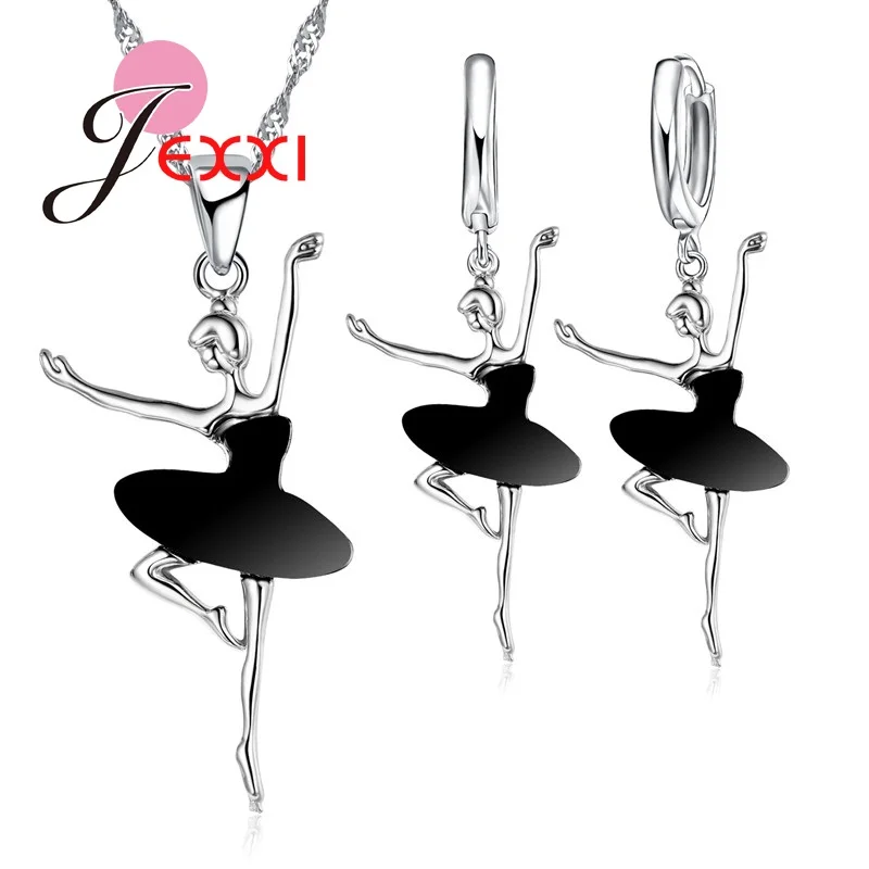 Birthday Party Gift Fashion Dancing Girl Design 925 Sterling Silver Black Resin Pendant Necklace Dangle Earrings Jewelry Set
Birthday Party Gift Fashion Dancing Girl Design 925 Sterling Silver Black Resin Pendant Necklace Dangle Earrings Jewelry Set