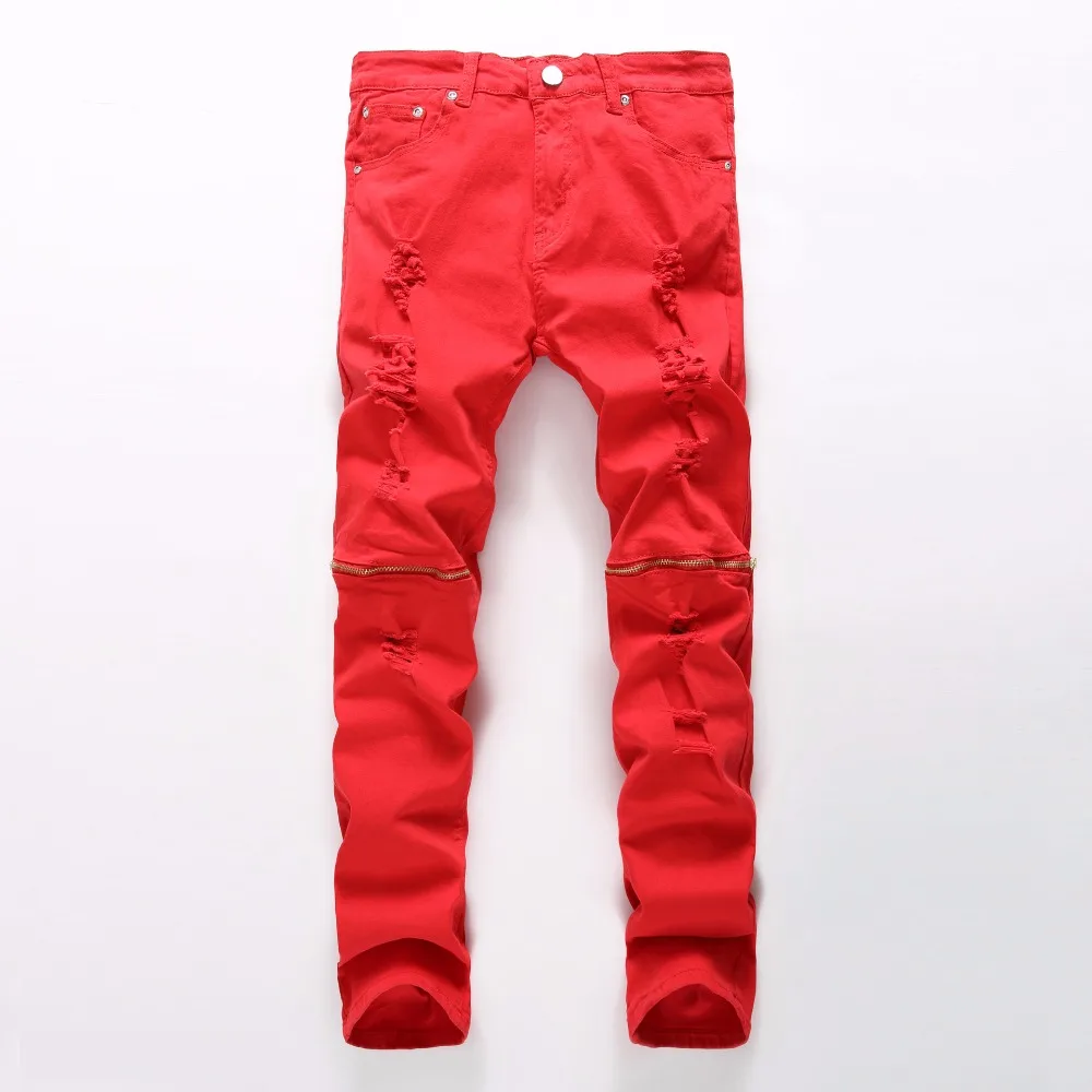 Fashion Ripped Straight Jeans 5 Color Men Slim Printed Men's Tide Brand Hole Denim Fabric Hip Hop Pants Casual Male trous
Fashion Ripped Straight Jeans 5 Color Men Slim Printed Men's Tide Brand Hole Denim Fabric Hip Hop Pants Casual Male trous