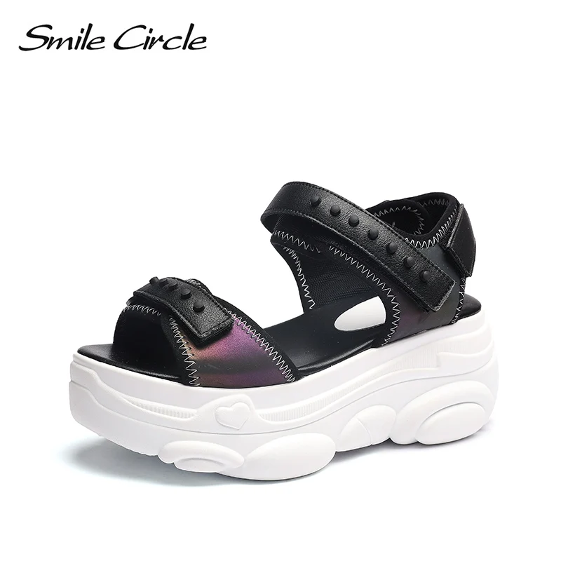 Фото Женские босоножки на массивной платформе Smile Circle летние модные повседневные(Aliexpress на русском)