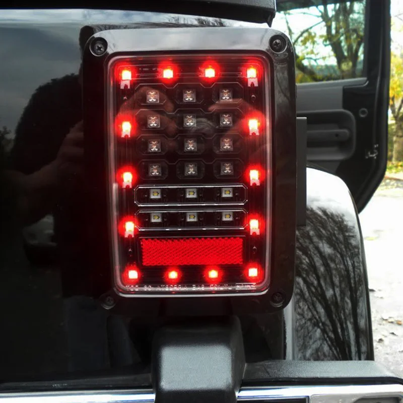 

Smoked LED Tail Lights for 2007-2017 for Jeep Wrangler Brake Reverse Light Rear Back Up Lights Daytime Running Lamps DRL