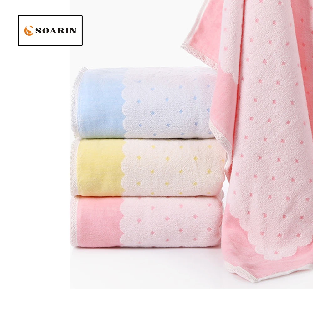 

SOARIN Solid Jacquard Cotton Towels Absorbent Home Beach Towel Bath Towels For Adults Toallas De Playa Para Adultos Toalla Playa