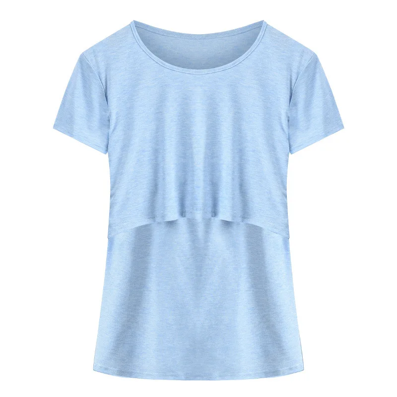 2019 Summer Women Breastfeeding Clothes Solid Short Sleeve Nursing T-shirt Top Maternity Clothes Women Casual Tee Tops
2019 Summer Women Breastfeeding Clothes Solid Short Sleeve Nursing T-shirt Top Maternity Clothes Women Casual Tee Tops
