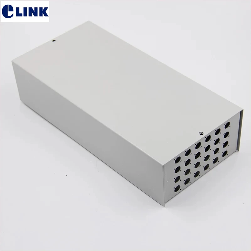 

24 cores FTTH FC blank terminal box SPCC 24 ports FC fiber optic patch panel FTTX distribution box Beige ELINK 1.0mm thickened