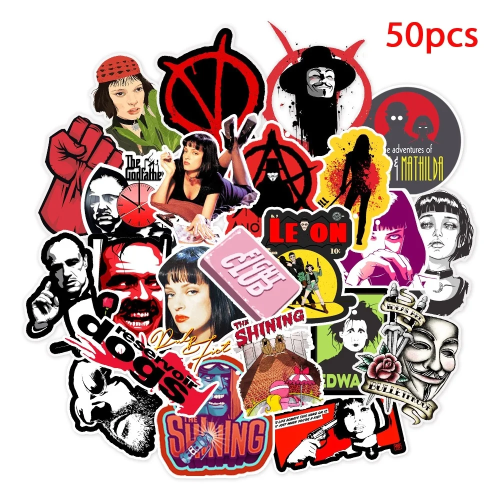 50pcs Classic Movie Pulp Fiction Kill Bill Fight Club Stickers For Home Decor DIY Decal Stickers Luggage Laptop Skateboard Toy
50pcs Classic Movie Pulp Fiction Kill Bill Fight Club Stickers For Home Decor DIY Decal Stickers Luggage Laptop Skateboard Toy