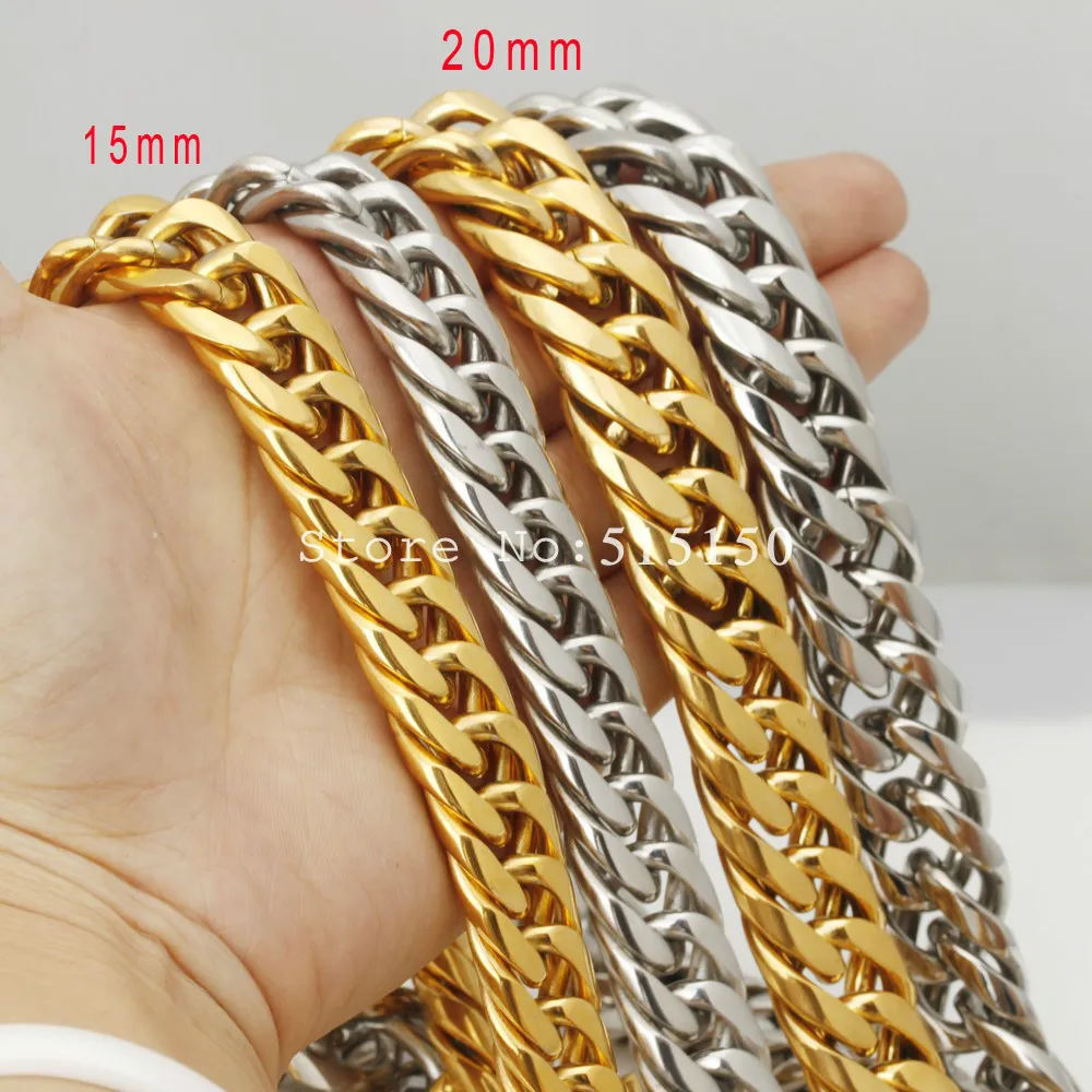 Silver Color and Gold Stainless Steel Material 60CM Necklaces Casual Sporty Comfortable Chain Statement Necklaces Men 15/20 mm
Silver Color and Gold Stainless Steel Material 60CM Necklaces Casual Sporty Comfortable Chain Statement Necklaces Men 15/20 mm