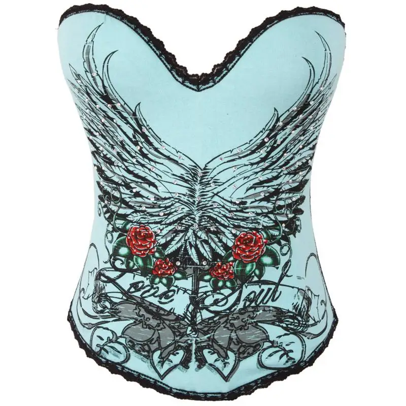 Gothique Printing Corsage Bustier Waist Trainer Women Underwear Body Shapewear Bodysuit Strap Corset And Bustier Chest Binder
Gothique Printing Corsage Bustier Waist Trainer Women Underwear Body Shapewear Bodysuit Strap Corset And Bustier Chest Binder