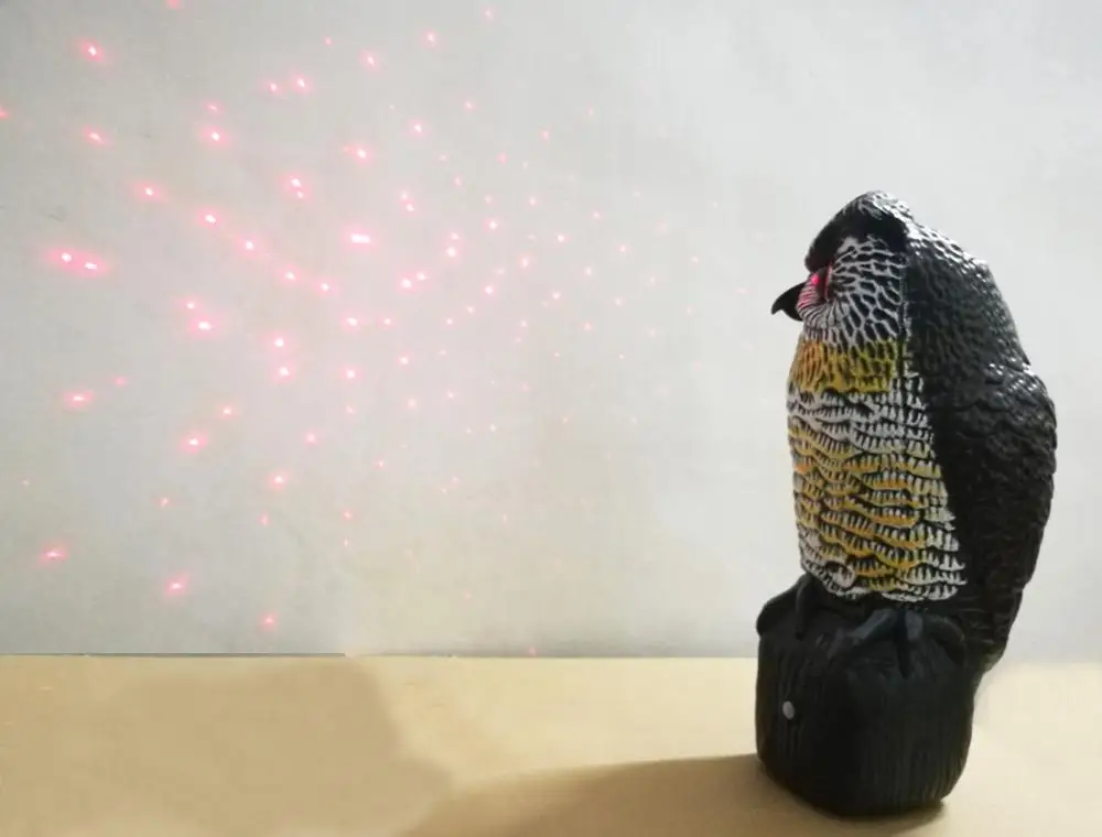 Solar Powered Animal Repellent Scarecrow Owl- PIR Sensor Motion Activated Scarecrow Diverter with Flash Eyes& Frightening Sound
Solar Powered Animal Repellent Scarecrow Owl- PIR Sensor Motion Activated Scarecrow Diverter with Flash Eyes& Frightening Sound