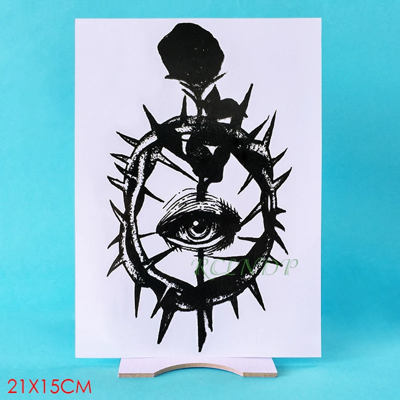 Водостойкая Временная тату-наклейка с изображением глаз розы поддельные тату