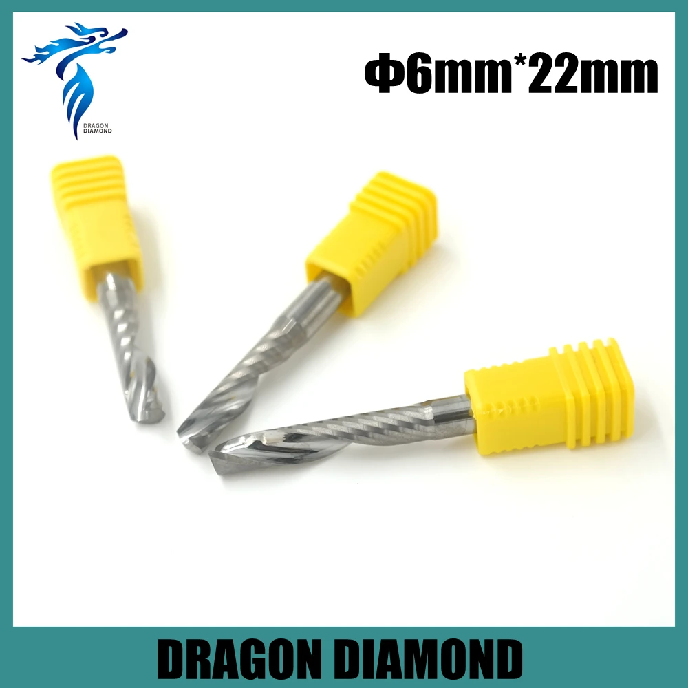 5pcs/lot Single Flute Carbide Sprial Bits 6*22MM CNC Router Bits End Mills Cutting Tools For CNC Router
5pcs/lot Single Flute Carbide Sprial Bits 6*22MM CNC Router Bits End Mills Cutting Tools For CNC Router