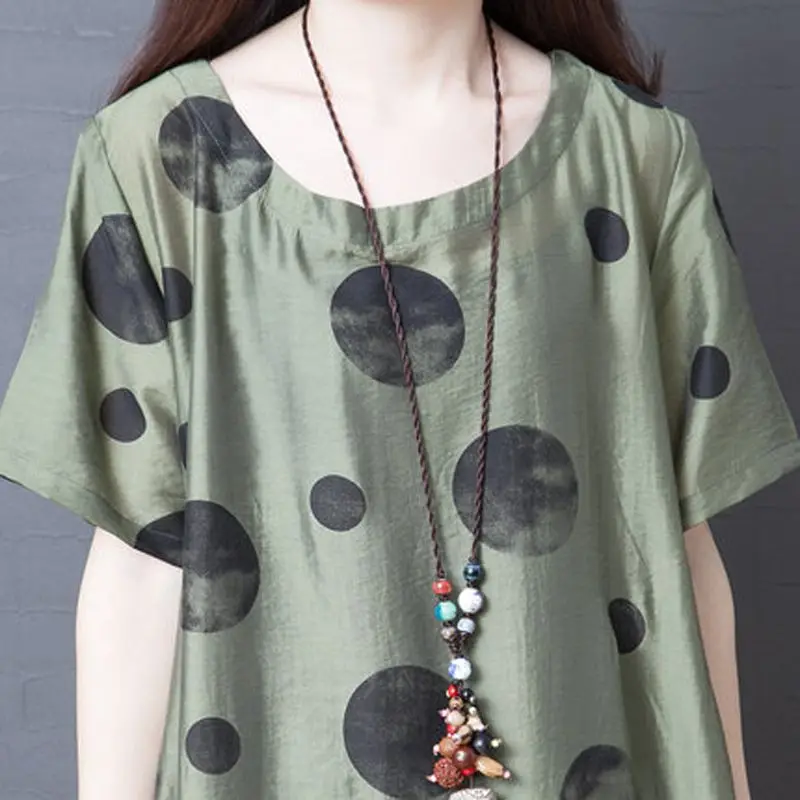 NYFS 2020 New Summer dress Vintage Loose Dot Printing Stylish comfortable loose Women dress Vestidos Robe
NYFS 2020 New Summer dress Vintage Loose Dot Printing Stylish comfortable loose Women dress Vestidos Robe