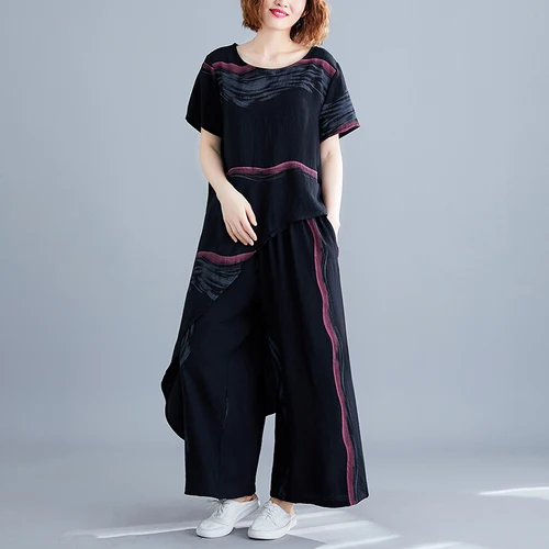 Casual Cotton And Hemp Tracksuit Women Irregular Two Piece Set Top&pants Set Loose Ensemble Femme Deux Pieces Tracksuits
Casual Cotton And Hemp Tracksuit Women Irregular Two Piece Set Top&pants Set Loose Ensemble Femme Deux Pieces Tracksuits