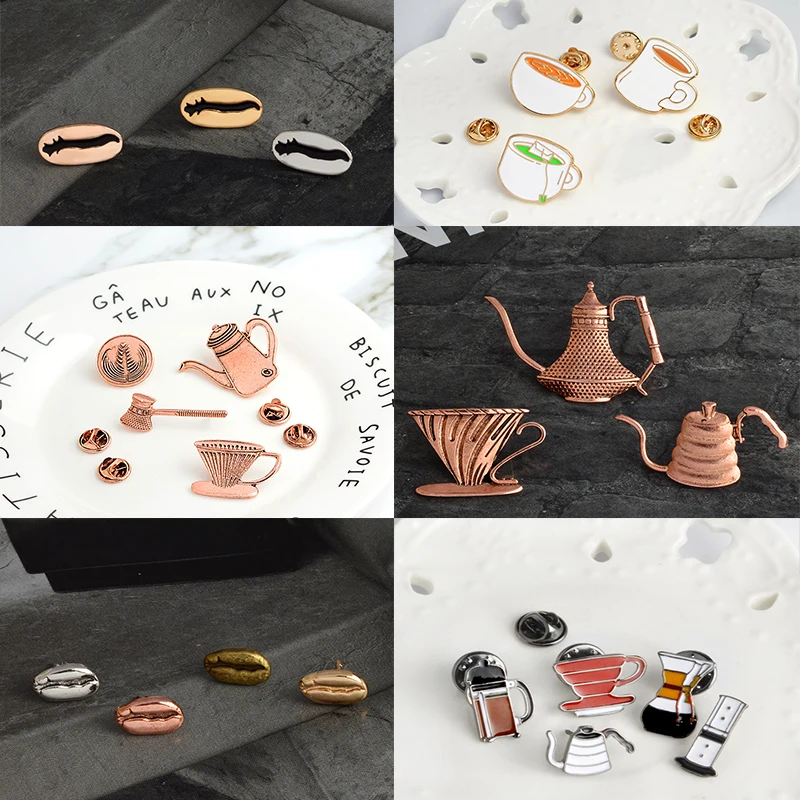 American Coffee set enamel Pins Tea-set Coffee-beans Brooches Copper teapot lapel Pin Badge Shirt bag Jewelry coffee lovers gift
American Coffee set enamel Pins Tea-set Coffee-beans Brooches Copper teapot lapel Pin Badge Shirt bag Jewelry coffee lovers gift