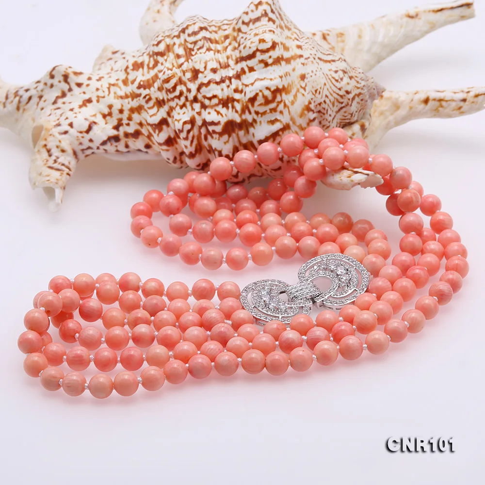 YX Lovely 3 Rows 8mm Round Pink Coral Necklace Elegant Gemstone Jewelry For Mother gift 21" Handmade
YX Lovely 3 Rows 8mm Round Pink Coral Necklace Elegant Gemstone Jewelry For Mother gift 21" Handmade