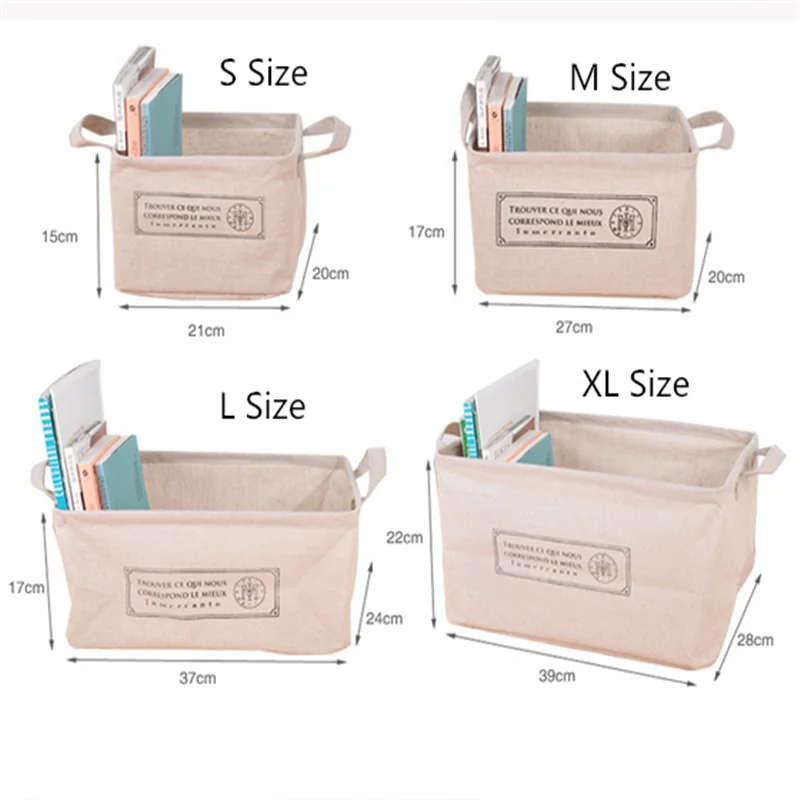 High Quality Cotton Linen Desktop Storage Organizer Sundries Box Cabinet Underwear Basket Printing Fast Shipping | Дом и сад