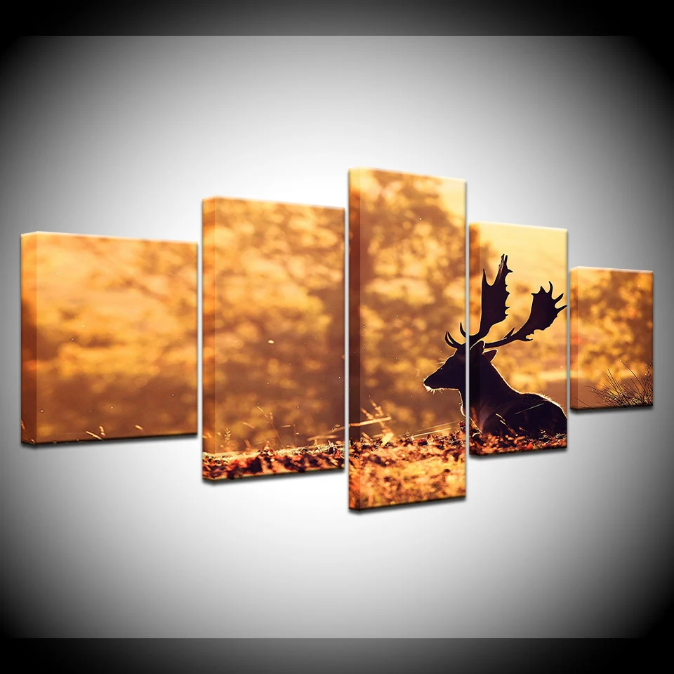 The deer in golden forest 5 piece Wallpapers modern Modular Poster art Canvas painting for Living Room Home Decor
The deer in golden forest 5 piece Wallpapers modern Modular Poster art Canvas painting for Living Room Home Decor