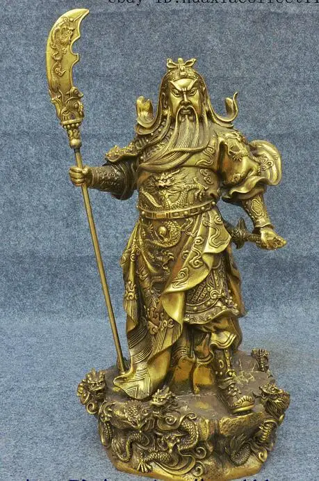 Folk Worship Chinese Brass Dragon Warrior Guan Gong Yu Warrior King God Statue
Folk Worship Chinese Brass Dragon Warrior Guan Gong Yu Warrior King God Statue