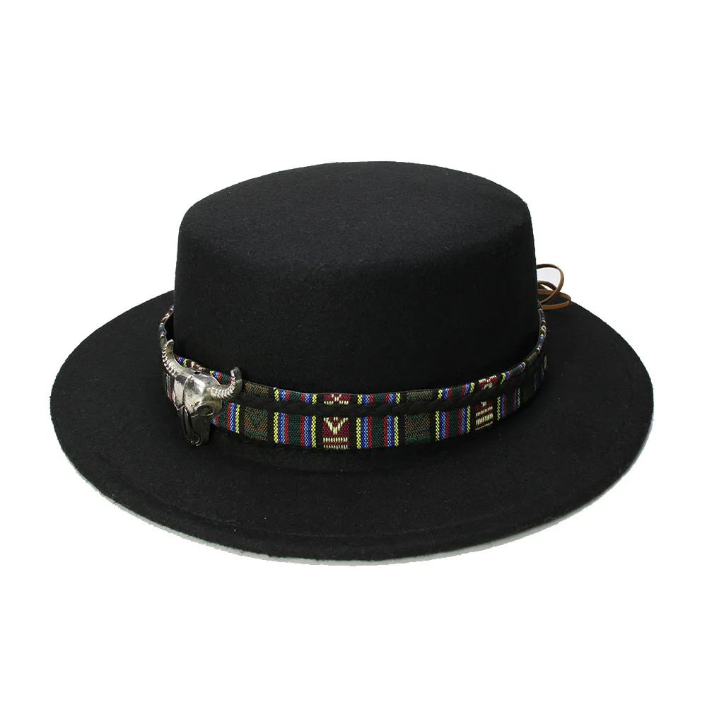 LUCKYLIANJI Retro Women Men Vintage 100% Wool Wide Brim Cap Pork Pie Porkpie Bowler Hat Cow Head Leather Band (57cm/Adjusted)
LUCKYLIANJI Retro Women Men Vintage 100% Wool Wide Brim Cap Pork Pie Porkpie Bowler Hat Cow Head Leather Band (57cm/Adjusted)