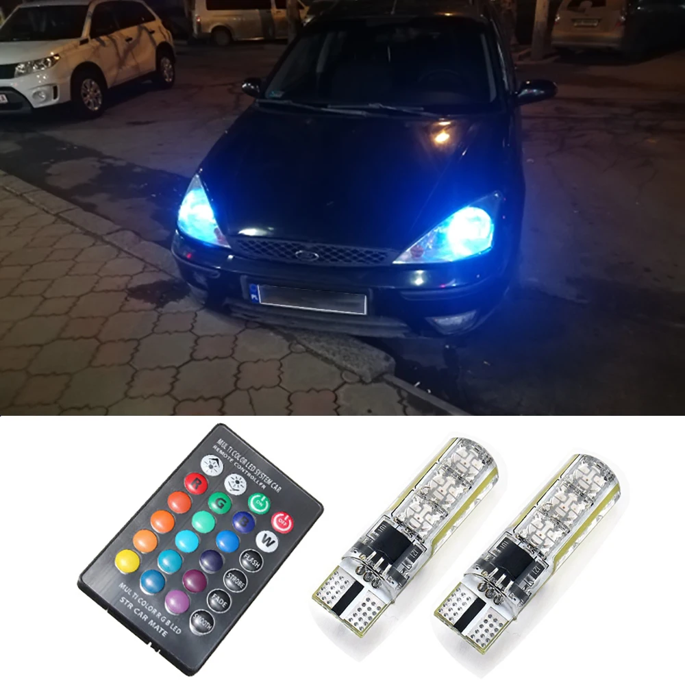 Светодиодная лампа для Ford Mondeo MK4 MK3 Focus 2 3 MK2 MK1 Fiesta Fusion Ranger S Max RGB Габаритные фонари