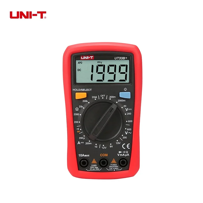 

UNI-T Palm Size Multimeter UT33A+/UT33B+/UT33C+/UT33D+ Capacitance/Temperature/NCV/Resistance Test Backlight