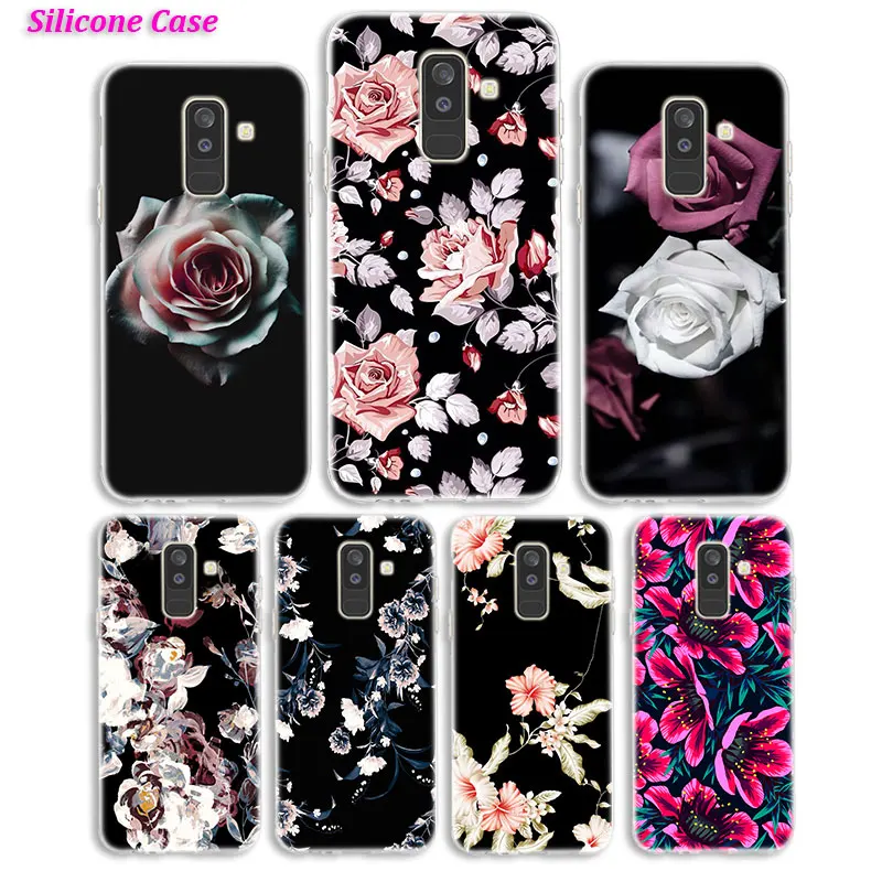 Силиконовый чехол для телефона с цветами и темными Samsung Galaxy A8S A6S A9 A8 Star A7 A6 A5 A3 Plus 2018