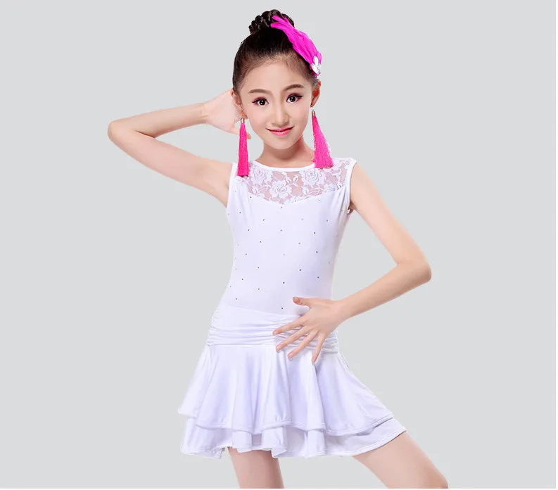 2018 New Girl's Latin Dance Costume Children's Practice Waltz Dance Dress Children Show Girl Lace Dance Skirt
2018 New Girl's Latin Dance Costume Children's Practice Waltz Dance Dress Children Show Girl Lace Dance Skirt