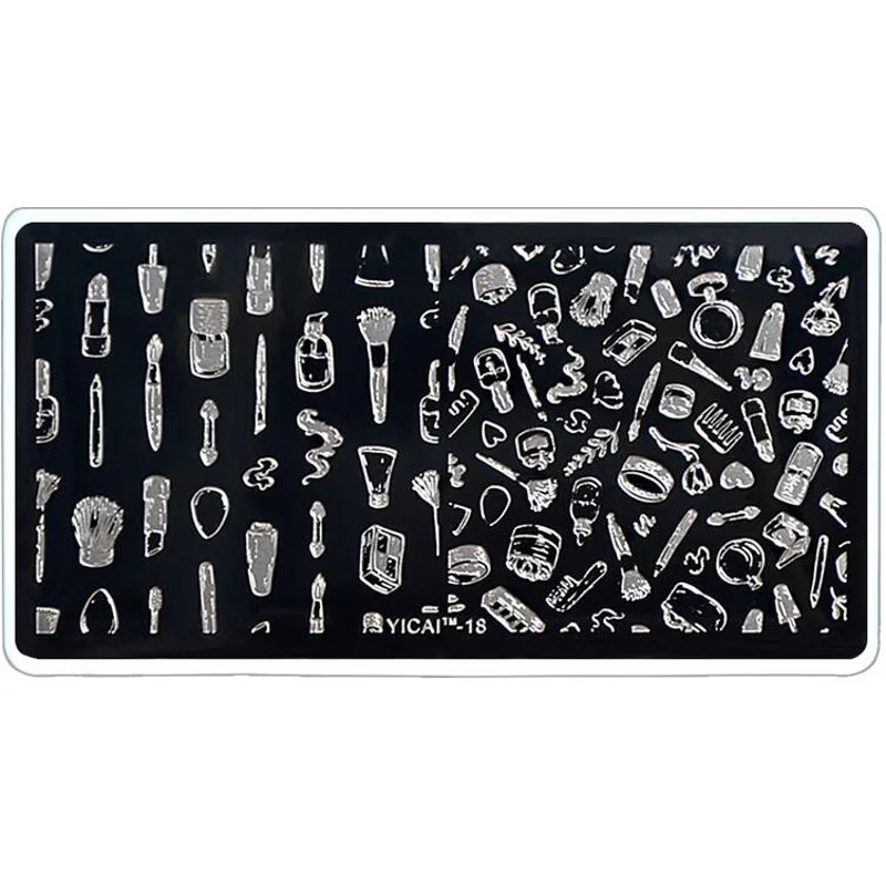 1pc Makeup Tool Design Nail Art Stamping Plate YICAI-18 Lipstick/Brush/Comb Pattern Nail Image Stamping Plate placa de estampado
1pc Makeup Tool Design Nail Art Stamping Plate YICAI-18 Lipstick/Brush/Comb Pattern Nail Image Stamping Plate placa de estampado