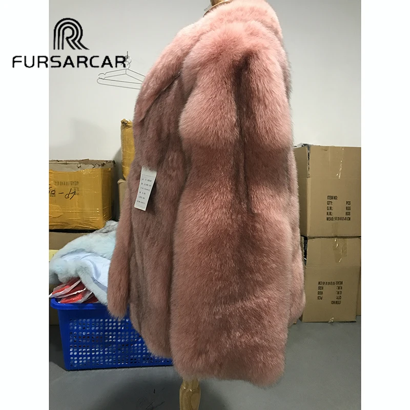 FURSARCAR New Women's Real Fox Fur Coat With Turn-down Collar 70 CM Long Genuine Fox Fur Female Jacket Full Pelt Winter Fur Coat
FURSARCAR New Women's Real Fox Fur Coat With Turn-down Collar 70 CM Long Genuine Fox Fur Female Jacket Full Pelt Winter Fur Coat