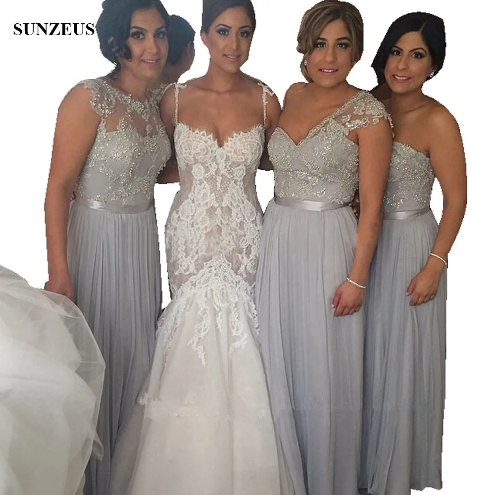 Silver Grey Briesmaid Dresses Sweetheart One Shoulder Long Wedding Party Gowns With Sequins Beaded Lace Bodice BDS026
Silver Grey Briesmaid Dresses Sweetheart One Shoulder Long Wedding Party Gowns With Sequins Beaded Lace Bodice BDS026