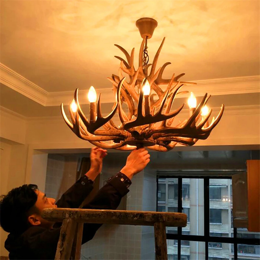 Nordic Candle Antler LED Chandelier American Retro Resin Deer Horn LED Pendant Lamps Home Decoration Lighting Kitchen Fixtures
Nordic Candle Antler LED Chandelier American Retro Resin Deer Horn LED Pendant Lamps Home Decoration Lighting Kitchen Fixtures