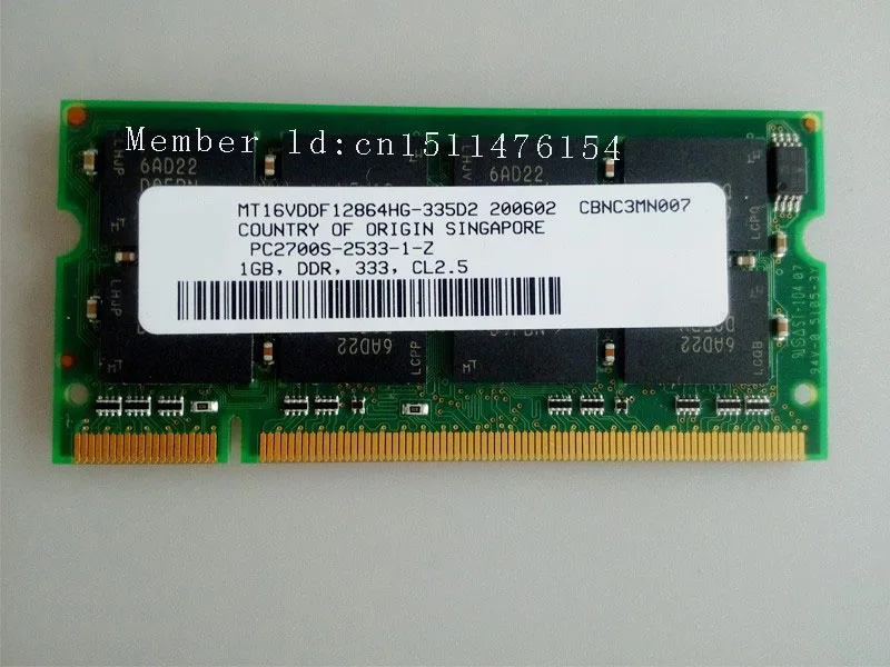 1 ГБ PC2700 DDR333 333 МГц Гб pc2700 ddr1 200pin DDR1 Sodimm карта памяти для ноутбука Тетрадь