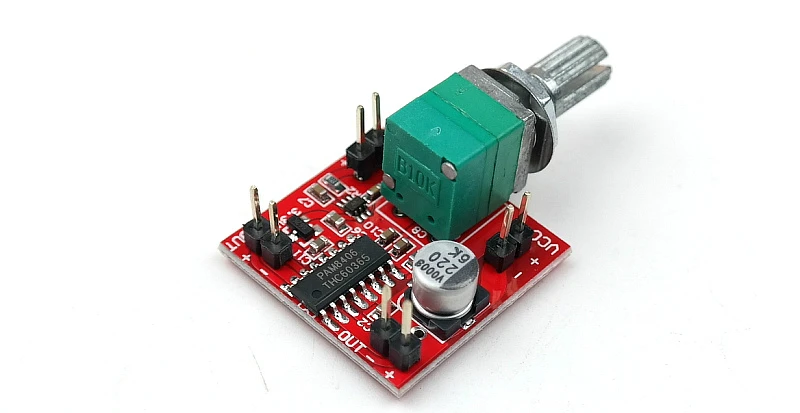 MAX9812L + PAM8403 (PAM8406) electret microphone amplifier board + volume adjustment
MAX9812L + PAM8403 (PAM8406) electret microphone amplifier board + volume adjustment