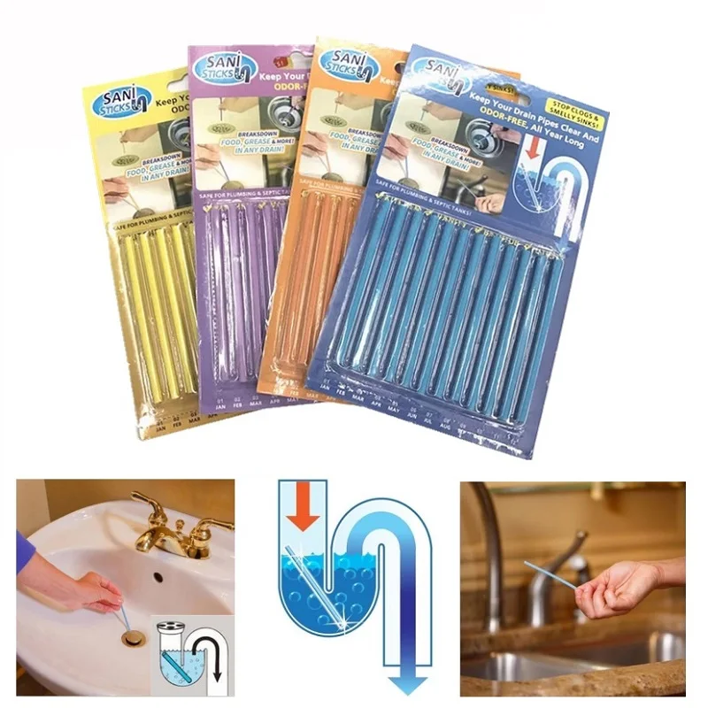 12pcs/bag Sani Sticks sewage decontamination to deodorant The kitchen toilet bathtub drain cleaner sewer cleaning rod Odor-Free
12pcs/bag Sani Sticks sewage decontamination to deodorant The kitchen toilet bathtub drain cleaner sewer cleaning rod Odor-Free
