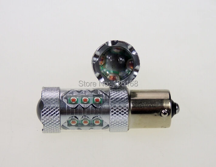 2 шт. 80 Вт Янтарный/Желтый 1156 G18 P21W 7507 1156A BA15S CREE чипы высокой Мощность светодиодный