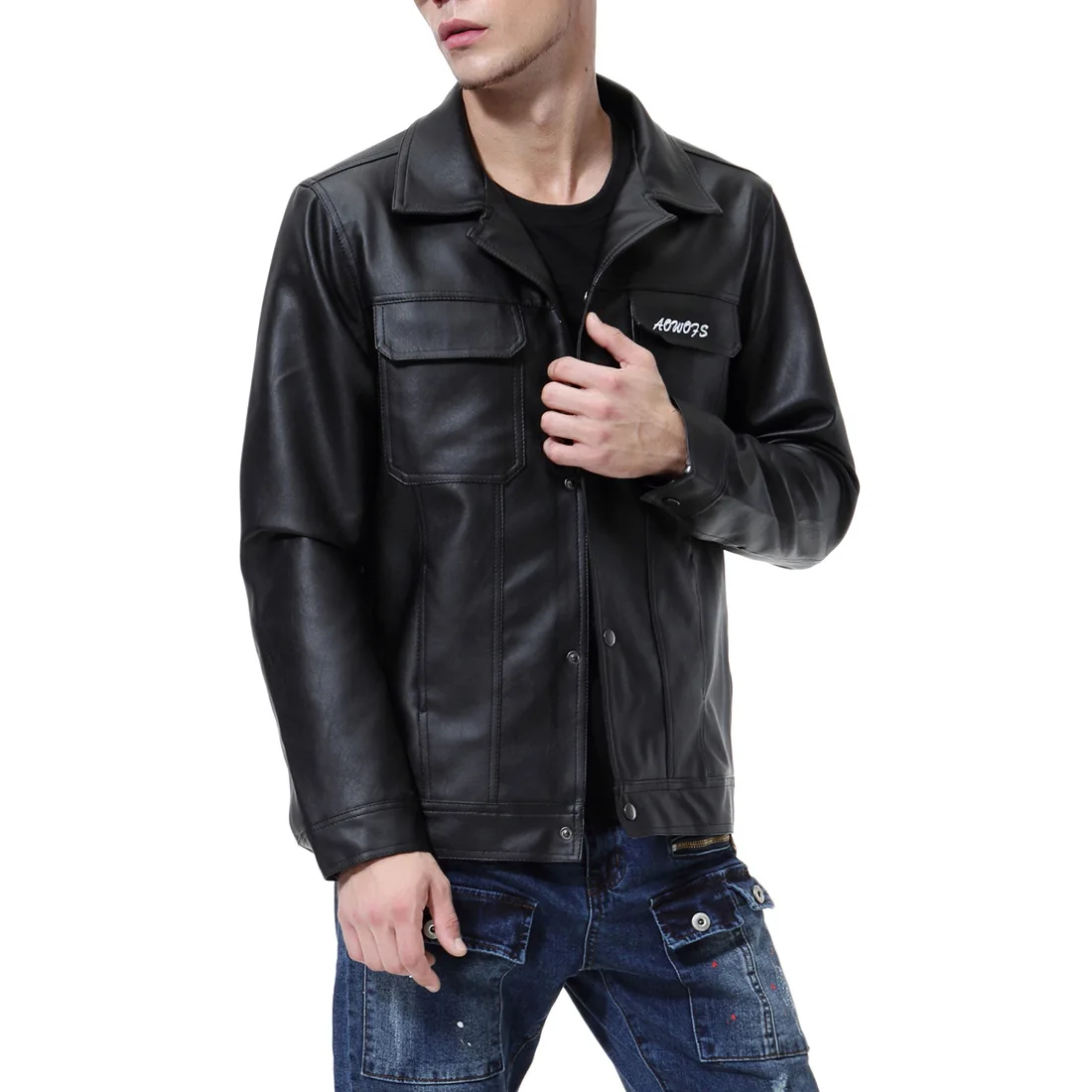 Dropshipping new collar fashion moto bike jacket hige-grade long sleeves top coat washed PU leather pure color botton clothes
Dropshipping new collar fashion moto bike jacket hige-grade long sleeves top coat washed PU leather pure color botton clothes