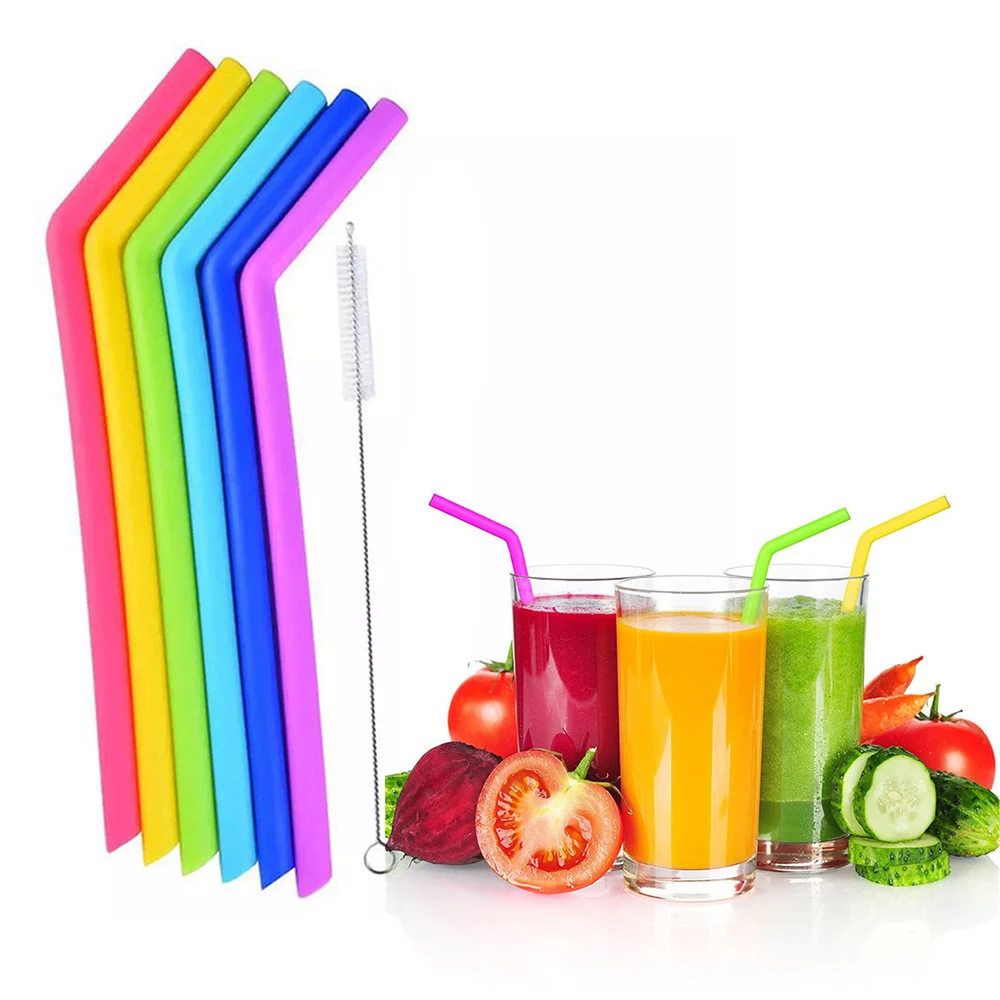 6Pcs/lot Multicolor Reusable Silicone Drinking Straw Barware Gadgets Straight Straws with Cleaning Brushes
6Pcs/lot Multicolor Reusable Silicone Drinking Straw Barware Gadgets Straight Straws with Cleaning Brushes
