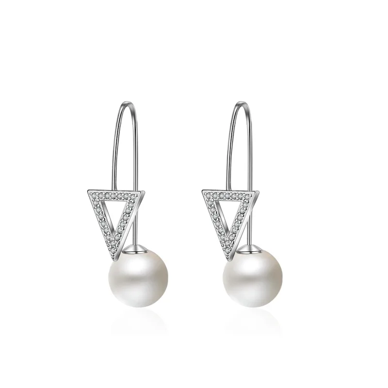 New arrival hot sell Triangle pearl female shiny crystal 925 sterling silver ladies`stud earrings jewelry gift
New arrival hot sell Triangle pearl female shiny crystal 925 sterling silver ladies`stud earrings jewelry gift