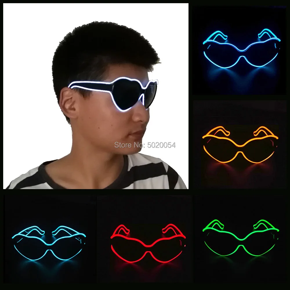Glowing Party Supplies Flashing Heart Glasses Novelty Gift EL Wire LED Glasses Lighting Bright Festival Party Glow Sunglasses
Glowing Party Supplies Flashing Heart Glasses Novelty Gift EL Wire LED Glasses Lighting Bright Festival Party Glow Sunglasses