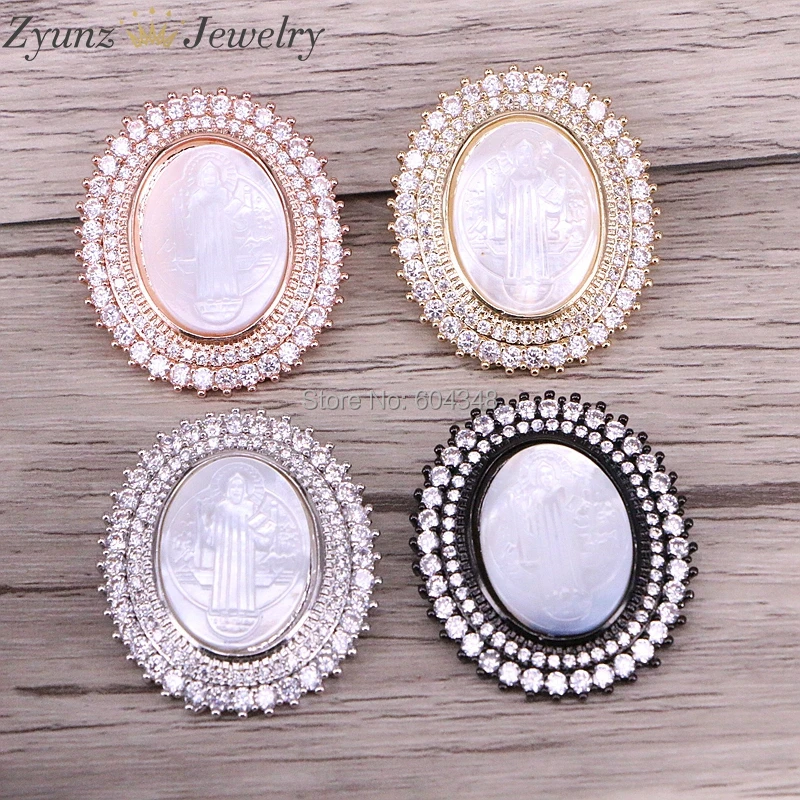 5PCS ZYZ310-2261 CZ Micro Pave White Shell Pendants With Virgin Mary / Jesus Pattern Metal Plated Female Jewelry
5PCS ZYZ310-2261 CZ Micro Pave White Shell Pendants With Virgin Mary / Jesus Pattern Metal Plated Female Jewelry