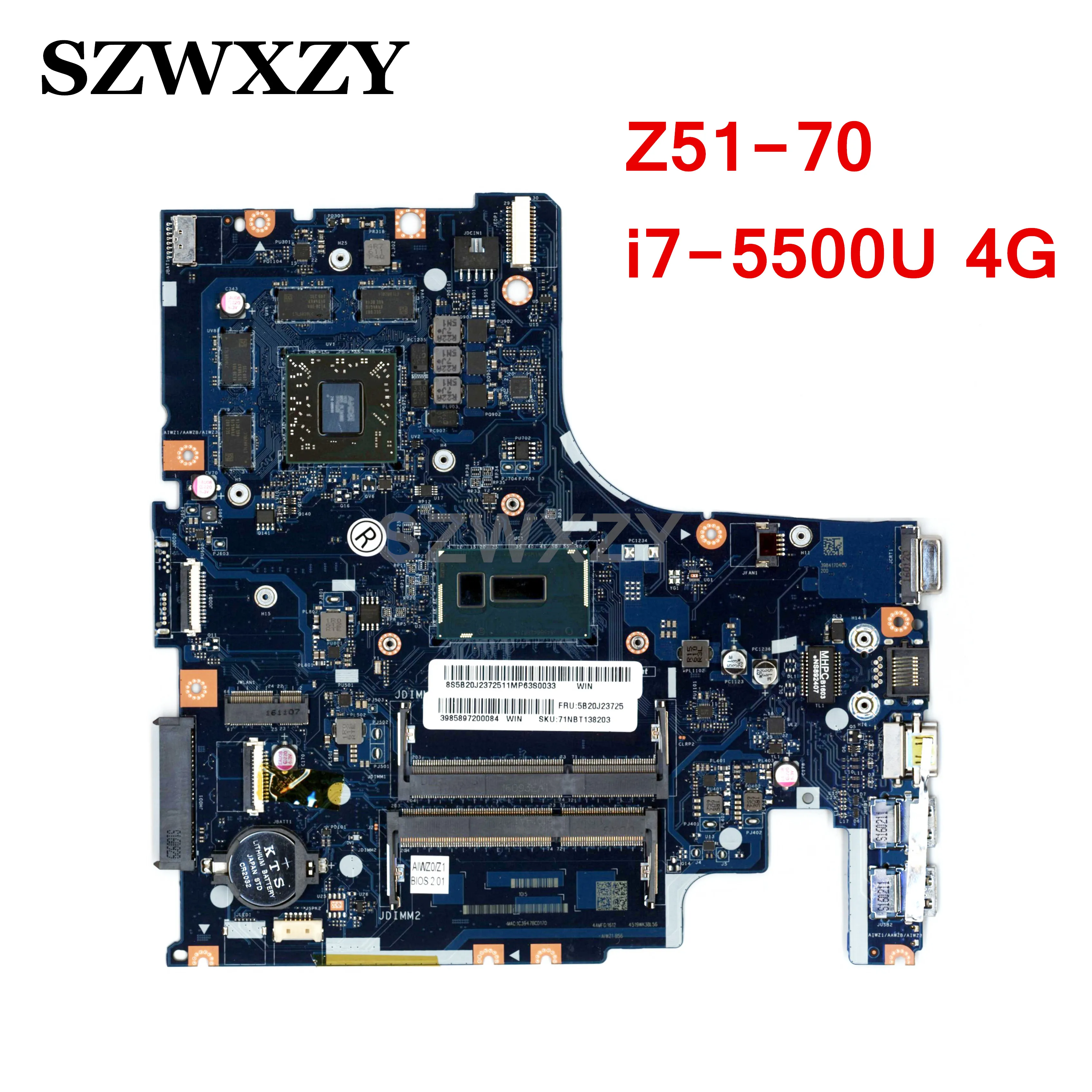 CN-0GV5TG 0GV5TG GV5TG для DELL 5638 3467 3568 материнская плата портативного компьютера с i5-7200U