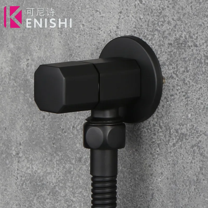 Kenishi suqar black angle valve for Kitchen bathroom toilet Cold and hot water stop valve BrassTriangle valve accessory
Kenishi suqar black angle valve for Kitchen bathroom toilet Cold and hot water stop valve BrassTriangle valve accessory