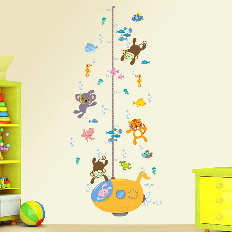 Submarine Monkey Animals Fish Wall Sticker Sea Fish Height Measure Decor Kids Room Decoration Children Growth Chart Decals
Submarine Monkey Animals Fish Wall Sticker Sea Fish Height Measure Decor Kids Room Decoration Children Growth Chart Decals