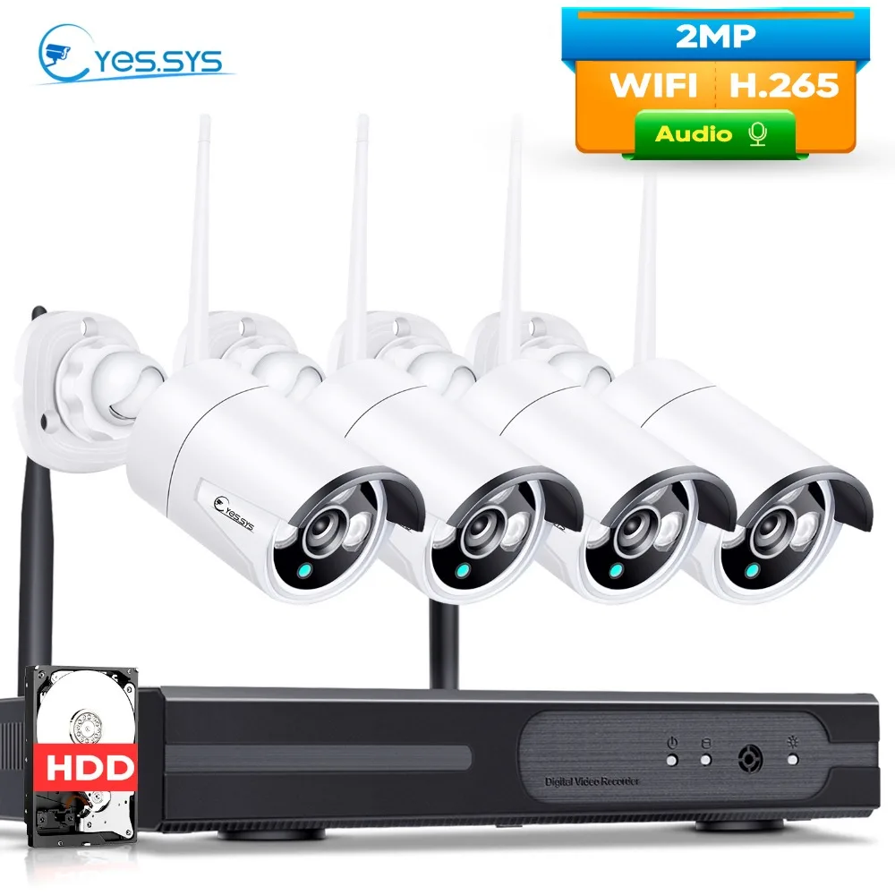 Eyessys 4CH 1080 P Wifi Беспроводная аудио запись камера безопасности система наружного